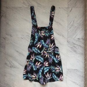 H&M Divided Black Blue Sz 4 Tropical Shortalls